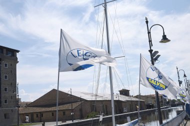 Cervia, İtalya - 04 Ağustos 2018 : Cervia'daki 'Lega Nord' kongre yeri