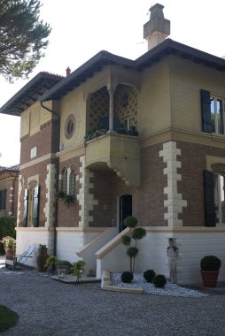 Milano Marittima, İtalya -06 Ağustos 2018 : Villa Palanti Görünümü 