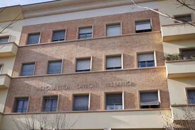 Predappio, İtalya - 22 Aralık 2017 : 'Palazzo Caproni' binası