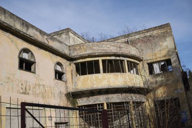 Predappio, İtalya - 22 Aralık 2017 : 'Aeronautica Caproni' terk edilmiş fabrika