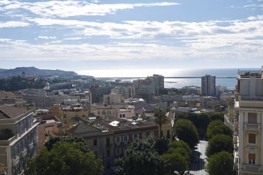 Cagliari, Italy - November 11, 2017 : View of cagliari from 'Bastione San Remy'