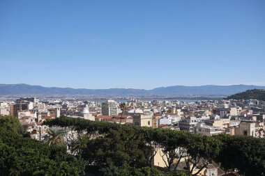 Cagliari, Italy - November 11, 2017 : View of cagliari from 'Bastione San Remy'