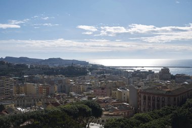 Cagliari, Italy - November 11, 2017 : View of cagliari from 'Bastione San Remy'