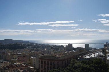 Cagliari, Italy - November 11, 2017 : View of cagliari from 'Bastione San Remy'