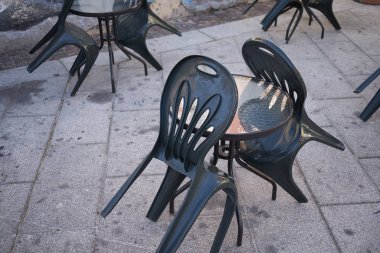 Cagliari, İtalya - 11 Kasım 2017 : bar masaları