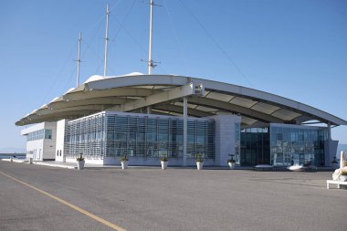 Cagliari, İtalya - 11 Kasım 2017 : 'Ichnusa' iskelesinin görünümü