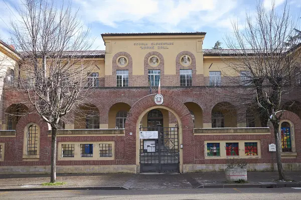 Predappio Italy December 2017 Primary School Building Adone Zoli — Zdjęcie stockowe