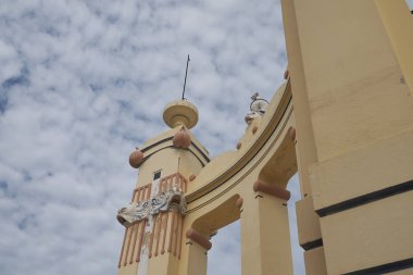 Mondello, İtalya - 10 Eylül 2018 : Mondello'nun 'antico stabilimento balneare'sinin detayları