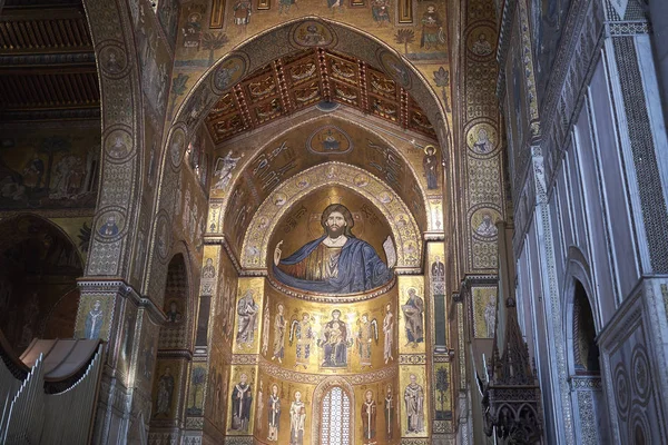 Monreale Włochy Września 2018 Widok Apsydy Katedralne Monreale — Zdjęcie stockowe