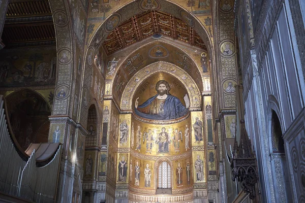 Monreale Italien September 2018 Beskåda Monreale Domkyrka Absiden — Stockfoto