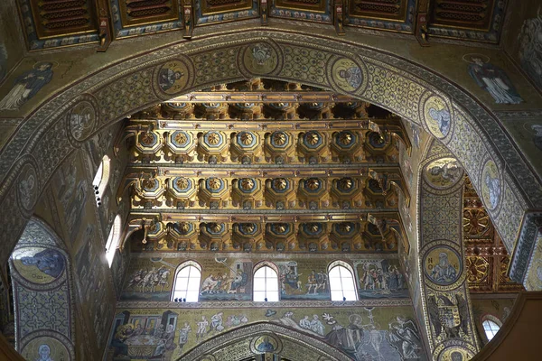 Monreale Italia Septiembre 2018 Vista Del Techo Catedral Monreale — Foto de Stock