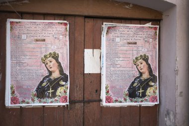 Palermo, İtalya - 05 Eylül 2018 : Santa Rosalia dini alayı bilgileri