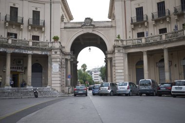 Palermo, İtalya - 11 Eylül 2018 : Matteotti ilçe girişinin görünümü