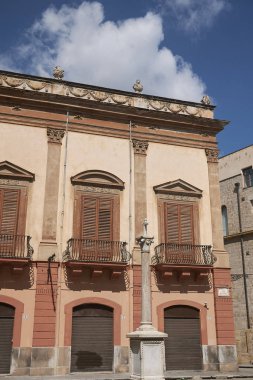 Palermo, İtalya - 08 Eylül 2018 : Palazzo Valguarnera-Gangi görünümü