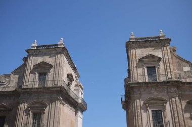 Palermo, İtalya - 08 Eylül 2018 : Porta Felice kapısı görünümü