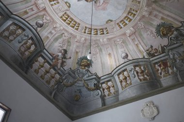 Palermo, İtalya - 08 Eylül 2018 : Palazzo Butera tavan ı görünümü
