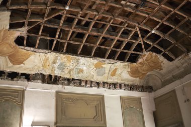 Palermo, İtalya - 08 Eylül 2018 : Palazzo Butera tavan ı görünümü