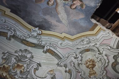 Palermo, İtalya - 08 Eylül 2018 : Palazzo Butera tavan ı görünümü
