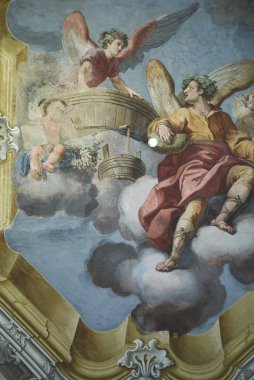 Palermo, İtalya - 08 Eylül 2018 : Palazzo Butera tavan ı görünümü