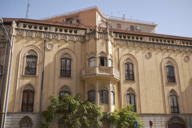 Palermo, İtalya - 11 Eylül 2018 : Palermo'daki antik bina