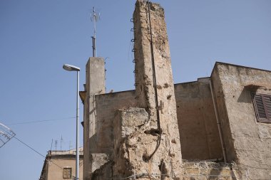 Palermo, İtalya - 06 Eylül 2018 : Zisa ilçesinde bir binanın detayı
