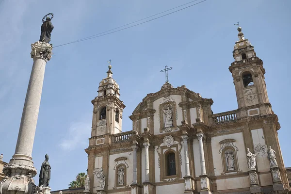 Palermo Itália Setembro 2018 Coluna Igreja São Domingos Immacolata — Fotografia de Stock