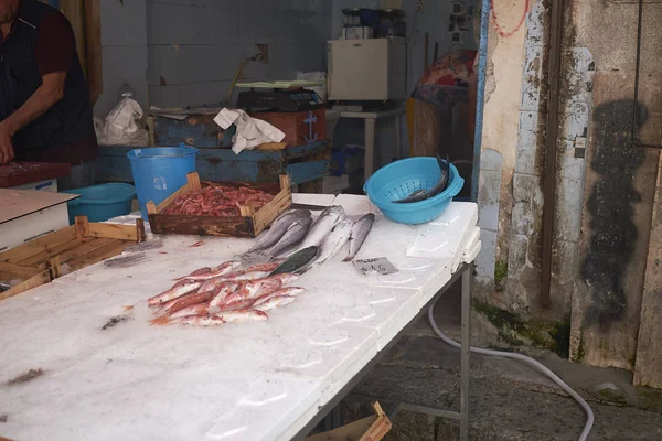 Palermo Itália Setembro 2018 Quiosque Peixeiros Mercado Vucciria — Fotografia de Stock