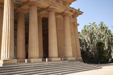 Palermo, İtalya - 06 Eylül 2018 : Palermo Botanik Bahçeleri Spor Salonu Manzarası