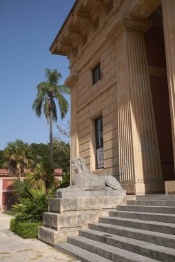 Palermo, İtalya - 06 Eylül 2018 : Palermo Botanik Bahçeleri Spor Salonu Manzarası