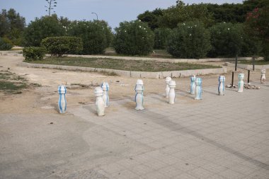 Palermo, İtalya - 06 Eylül 2018 : Foro Italico bahçesinin görünümü