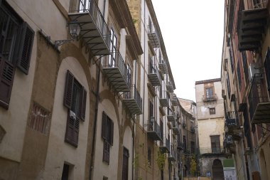 Palermo, İtalya - 07 Eylül 2018 : Palermo Sokağı