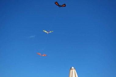 San Vito Lo Capo, İtalya - 28 Ağustos 2011: Gökyüzünde uçurtma