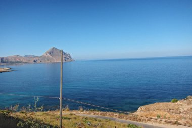 San Vito Lo Capo, Sicilya - 31 Ağustos 2011: isulidda plajının manzarası