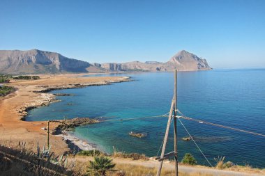 San Vito Lo Capo, Sicilya - 31 Ağustos 2011: San Vito Lo Capo körfezi nin görünümü