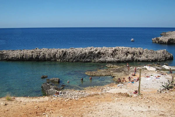 San Vito Lo Capo, Sicilya - 31 Ağustos 2011: isulidda plajının manzarası