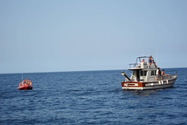 San Vito Lo Capo, Italy - September 01 2011: Boat sailing in 'Riserva dello Zingaro' 