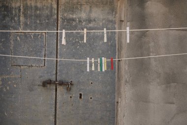 Scopello, İtalya - 04 Eylül 2018 : ipte clothespin