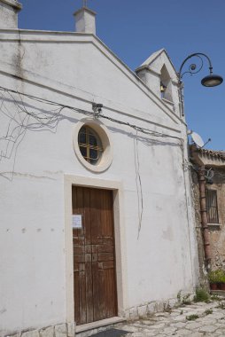 Scopello, İtalya - 01 Eylül 2018 : Santa Maria delle Grazie kilisesinin görünümü