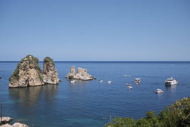 Scopello, İtalya - 04 Eylül 2018 : Tonnara di Scopello görünümü