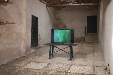 Scopello, İtalya - 04 Eylül 2018 : Tonnara di Scopello iç görünümü