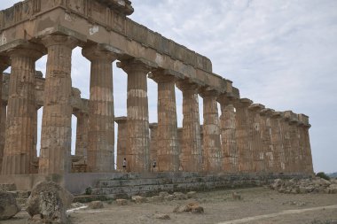 Selinunte, İtalya - 02 Eylül 2018: Hera Tapınağı'nın Görünümü (Tapınak E)