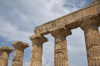 Selinunte, İtalya - 02 Eylül 2018: Hera Tapınağı'nın Görünümü (Tapınak E)