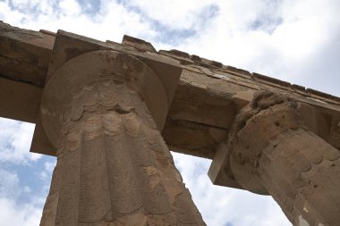 Selinunte, İtalya - 02 Eylül 2018: Hera Tapınağı'nın Görünümü (Tapınak E)