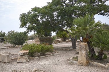 Selinunte, İtalya - 02 Eylül 2018: Selinunte Arkeoloji Parkı manzarası