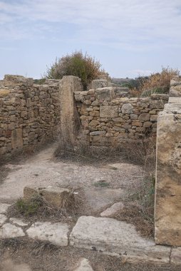 Selinunte, İtalya - 02 Eylül 2018: antik yerleşim alanının görünümü