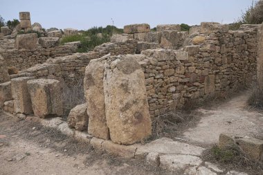 Selinunte, İtalya - 02 Eylül 2018: antik yerleşim alanının görünümü