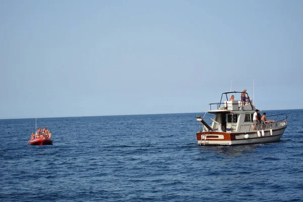 San Vito Capo Italy September 2011 Boat Sailing Riserva Dello — Stock Photo, Image