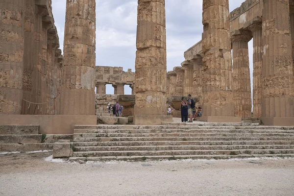 Selinunte Talya Eylül 2018 Hera Tapınağı Nın Görünümü Tapınak — Stok fotoğraf