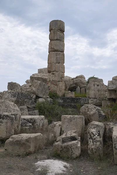 Selinunte Italy September 2018 View Temple Apollo Temple — Stock Photo, Image