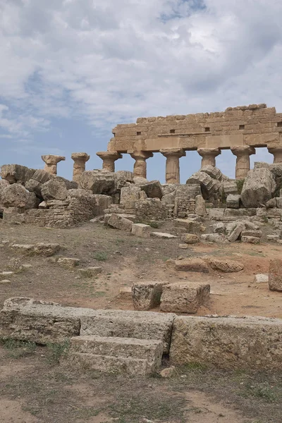 Selinunte Talya Eylül 2018 Selinunte Arkeoloji Parkı Nın Akropolis Tepesinin — Stok fotoğraf